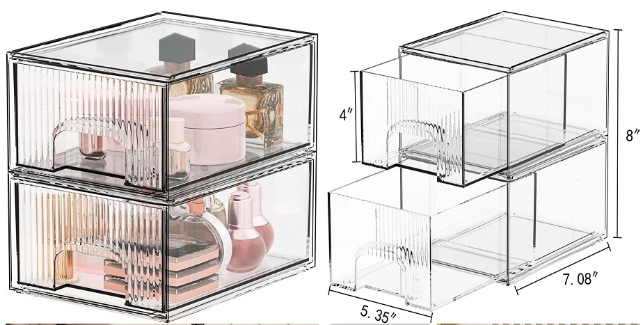 Clear Acrylic Makeup Drawers - Acrylic Makeup Drawers - 1