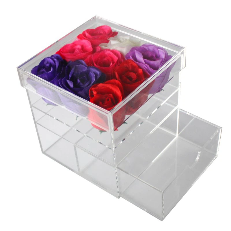 Acrylic Flower Box with Drawer