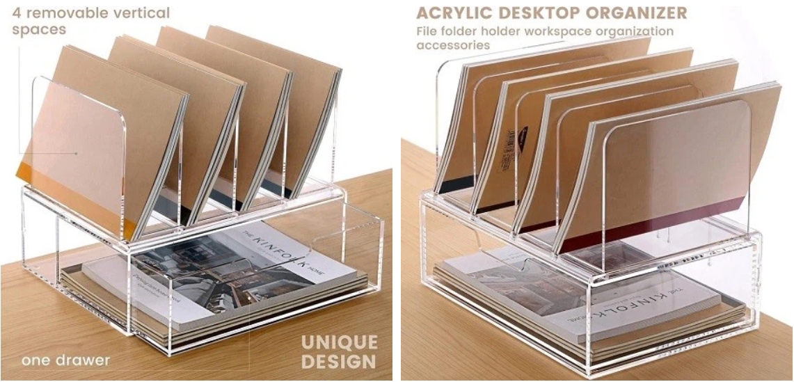 Acrylic Desk Drawer Organizer - Acrylic Desk Organiser - 1